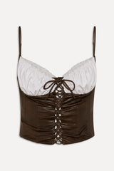 x BELLA HADID Ranch Corset Bikini Top - Cocoa