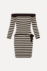 x BELLA HADID Saloon Knit Mini Dress - Cowboy Stripe