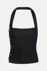 Sterling Cotton Wrap Halter Top - Midnight Serenade