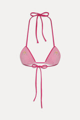 Tide Knit Triangle Bikini Top - Strawberry Lemonade