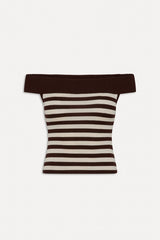 x BELLA HADID Tucker Knit Top - Cowboy Stripe