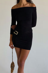 x BELLA HADID Saloon Knit Mini Dress - Black