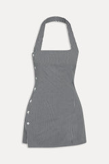 West Cotton Wrap Mini Dress - Morning Gingham