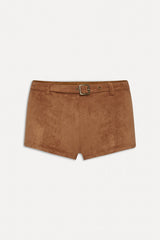 x BELLA HADID Wrangler Suede Booty Shorts - Sunkissed Suede