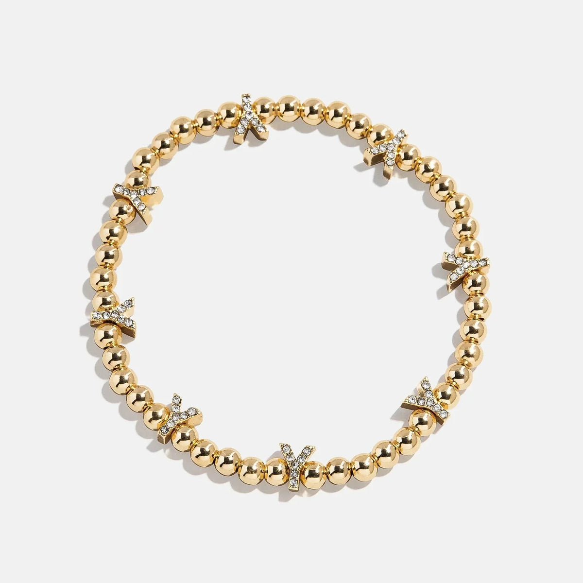 Gold/Pavé Repeating Initial Pisa Bracelet - Y