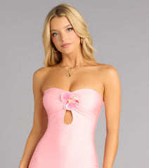 Sweet Intentions Flower Strapless Mini Dress