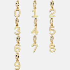 Gold Number Cluster Charm - 0