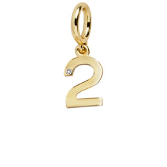 Gold Number Cluster Charm - 2