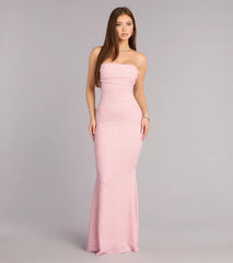 Audrina Glitter Strapless Mermaid Formal Dress