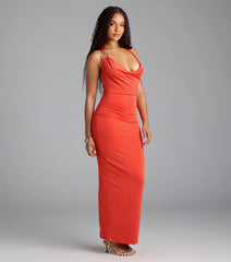 Center Of It All Cowl Neck Maxi Dress