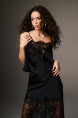 Constantina Satin & Lace Top