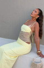 Lemon Bloom Maxi Dress