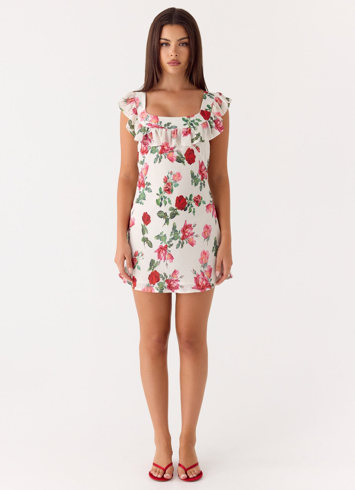 Malina Mini Dress Ivory Bloom