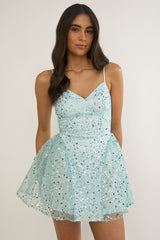 Roselisse Sequin Mini Dress Sage